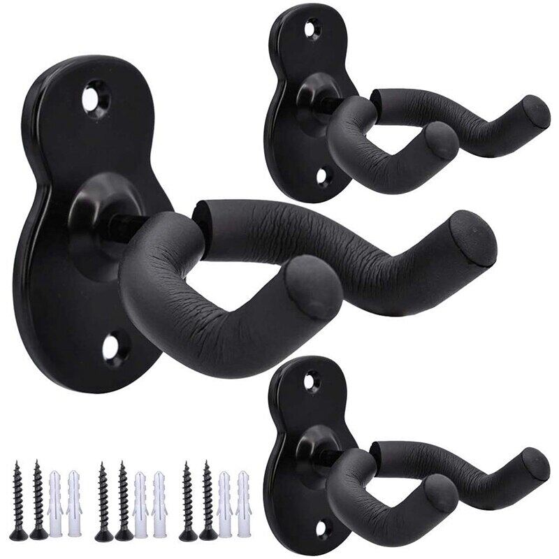 Móc Treo Tường Gắn Đàn Ghi Ta Màu Đen Kim Loại Đàn Guitar Chủ, Cho Guitar Bass Điện Acoustic Ukulele Banjo Mandolin