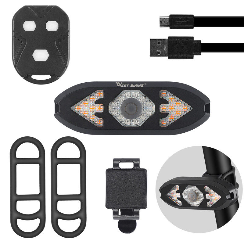 Đèn Đuôi Xe Đạp WEST BIKING Có Sừng, 5 Chế Độ Đèn Báo Rẽ Không Dây Từ Xa Đèn Hậu Xe Đạp Đèn Hậu An Toàn Đạp Xe Chống Nước Sạc USB