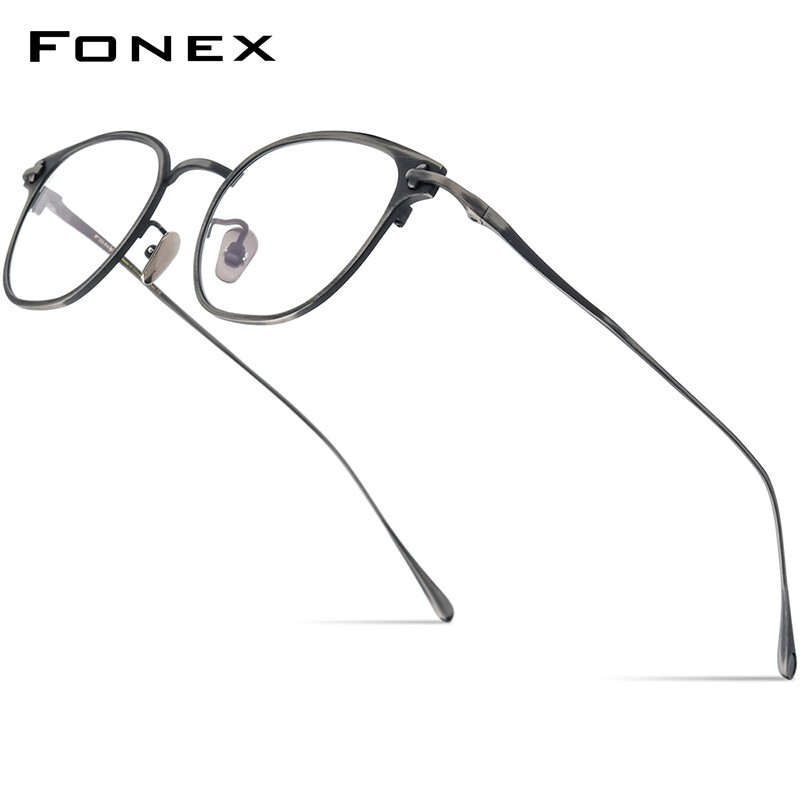 FONEX Titanium Glasses Frame Men Gradient Design 2023 Women Retro Square Eyeglasses Myopia Optical Eyewear CASTOR