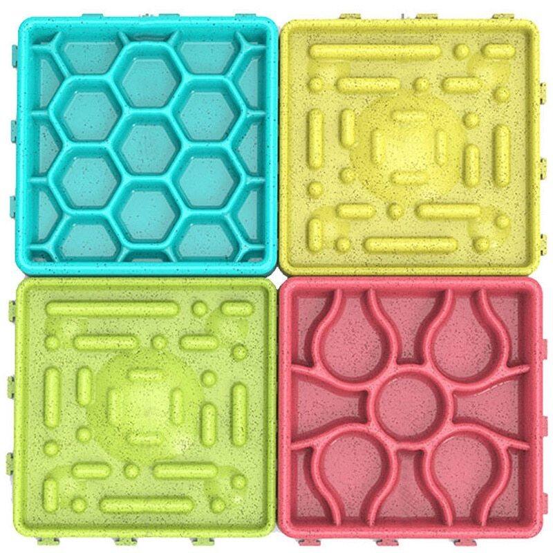 4 Cái/bộ Chó Câu Đố Bát Mèo Cưng Đĩa Cho Ăn Chó Con Mèo Con Ăn Chậm Bộ Nạp Chống Trượt Licking Mat