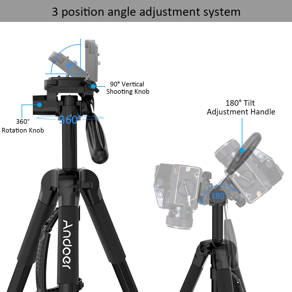 Andoer Ttt-666Rกล้องขาตั้งกล้องMonopodเดินทางแบบพกพาที่มีน้ำหนักเบาขาตั้ง กล้องสำหรับCanon Nikon Dv Dslrกล้องวีดีโอด้วยพกถุงMax.โหลด 4 กิโลกรัม -  Andoer - Thaipick