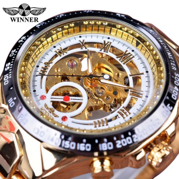 winner men's skeleton watch