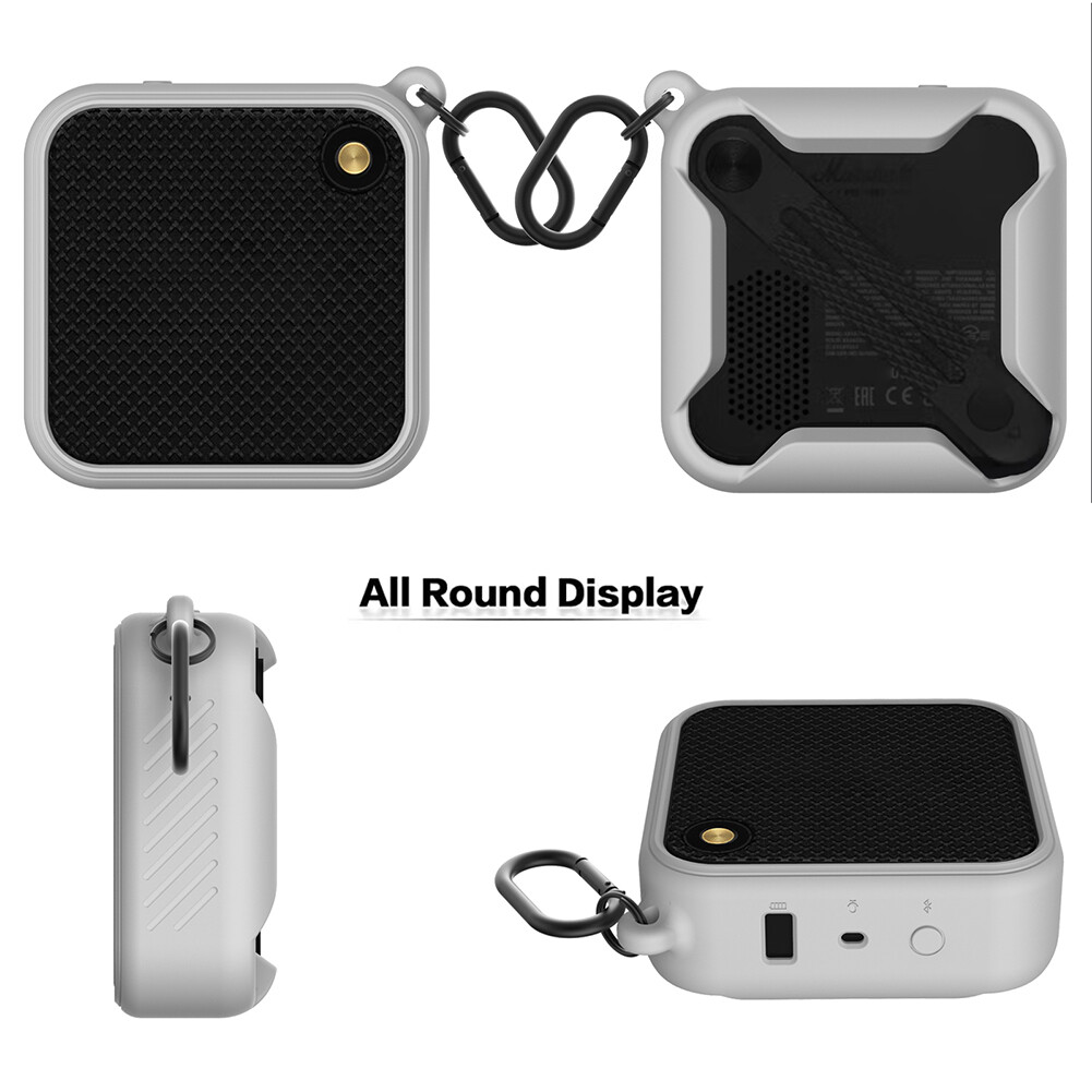 Storage Case Portable Speaker Protective Box Silicone Shockproof Anti-fall Accessories with Metal Hook for Marshall Willen