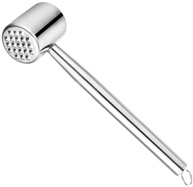 Meat Tenderizer Hammer,Stainless Steel Double-Sided Meat Hammer, Food Grade Kitchen Tool for Different Types of Meat