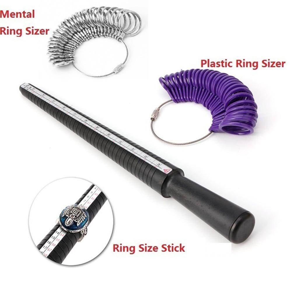 LO Ring Size Mandrel Stick Finger Gauge Ring Sizer Measuring Jewelry Tool SAT