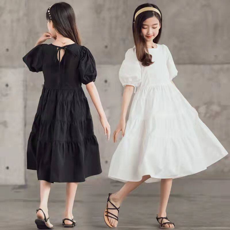 LS Show Girls Dress Cotton Dress Summer Dress Princess Dress A-line Dress  Midi Dress Age 3-15-year-old Size 110-160cm | Lazada Singapore