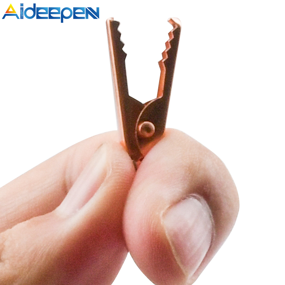 Aideepen 10A Alligator Medium Pure Copper Alligator Clamp with Protective Plastic Boot Red and Black Copper Test Clamp Wire Clip