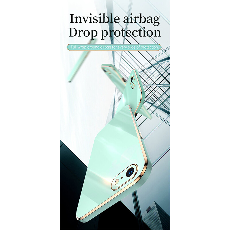 LANLIN For iPhone 6 6s iPhone 6 Plus 6s Plus Phone Case 6D Plating Soft Casing Silicone Square Frame Shiny Bling Back Cover For iPhone 6 Plus/iPhone 6 Case