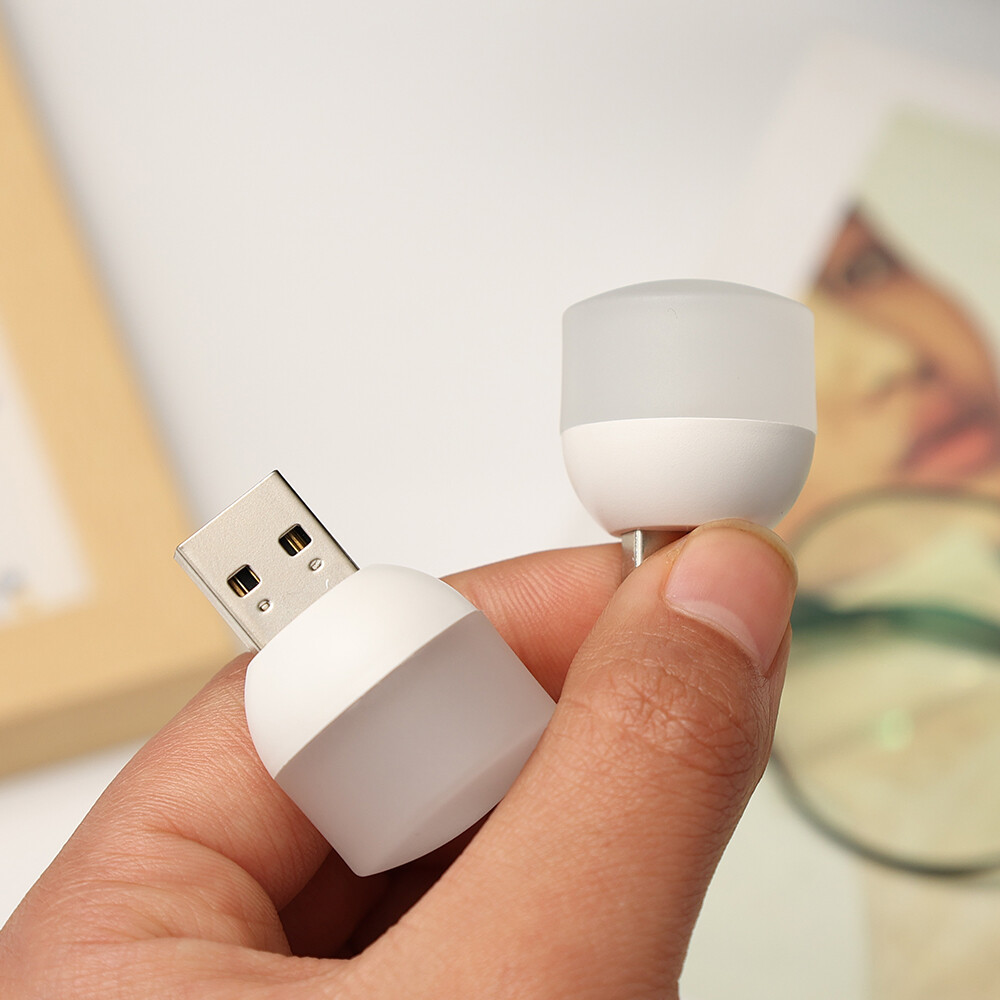 USB Plug Lamp Computer Mobile Power Charging USB Small Book Lamp LED Eye Protection Reading Light Small Round Light Night Light