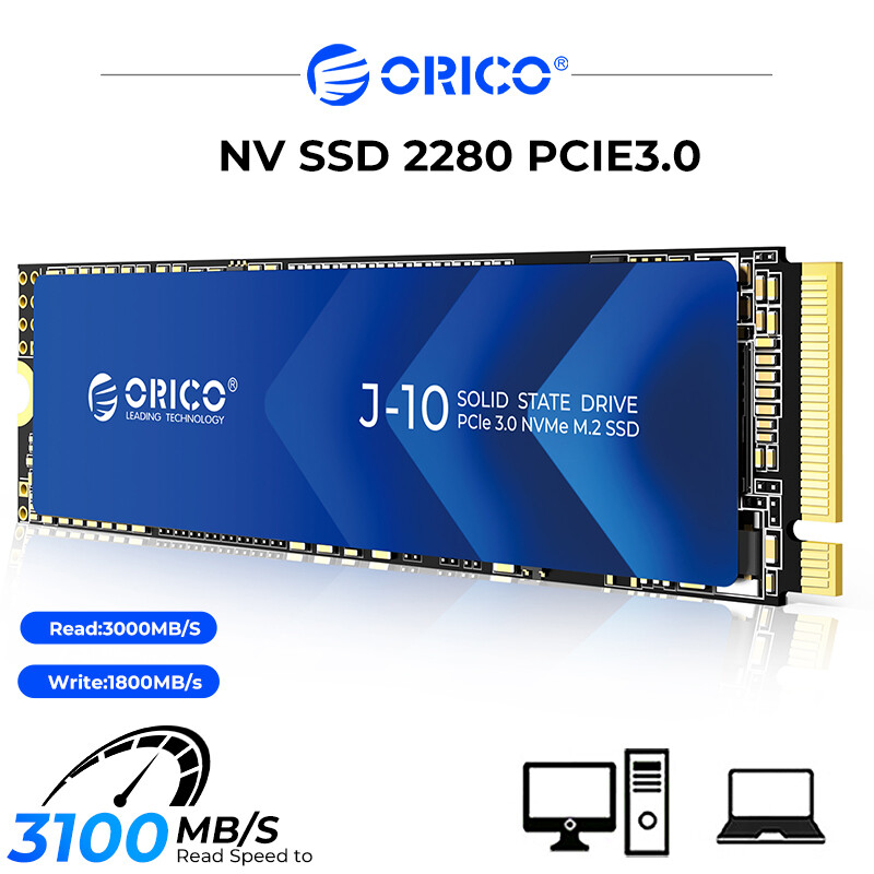 ORICO PCIe3.0 Gen3x4 M.2 NVMe SSD with Heatsink Up to 3100MB/s 512GB/1TB/2TB 2280 Internal Solid State Drive SLC for Laptop PC Desktops -J10