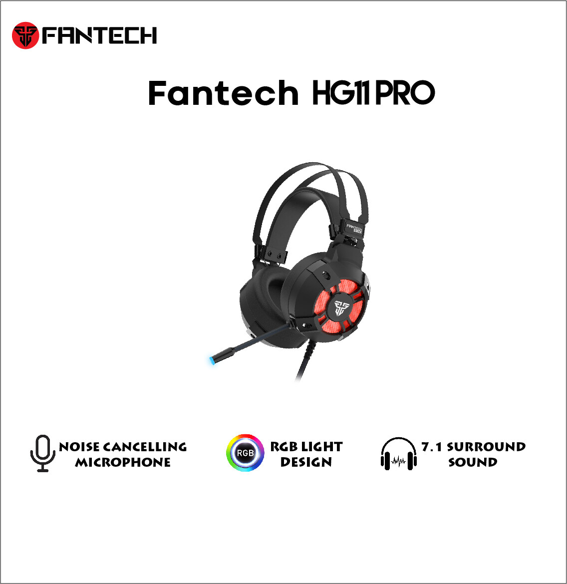 FANTECH HG11 Pro Captain 7.1 Virtual 7.1 Surround Sound Gaming