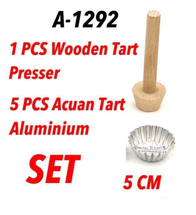 Kuih Tart / Egg Tart Mould Aluminium & Wooden Tart Presser SET Lazada