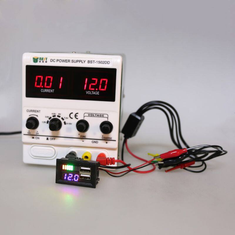 Blue LED Digital Display Voltmeter Mini Voltage Meter Volt Tester Panel For DC 12V Motorcycles Vehicles USB 5V2A output