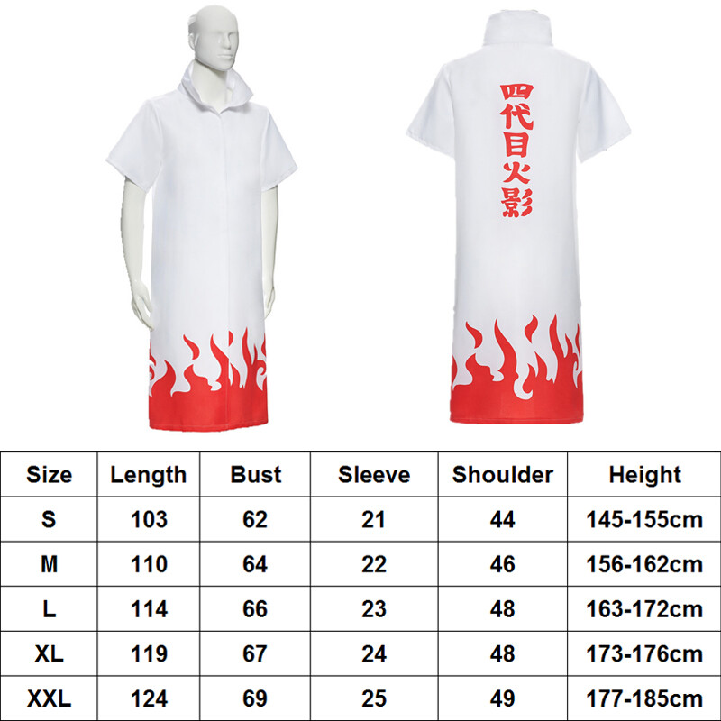 Naruto Costume Cloak Cos 4Th Hokage Cloak Robe Cap Coat Unisex Fourth Hokage Namikaze Minato Uniform