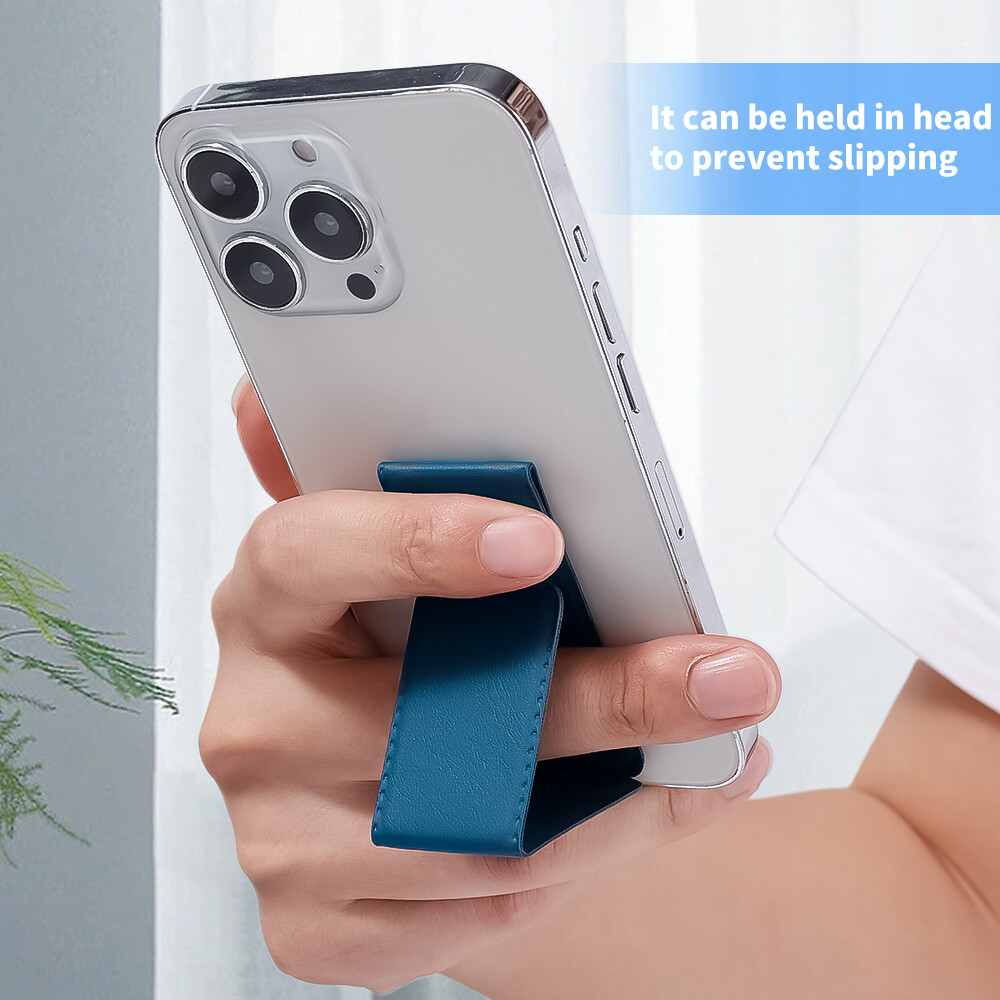 New phổ màu trơn có thể gập lại đẩy kéo Giá để điện thoại từ tính/xách tay dây đeo cổ tay da PU Nhẫn đeo ngón tay bàn Giá đỡ điện thoại di động/khung