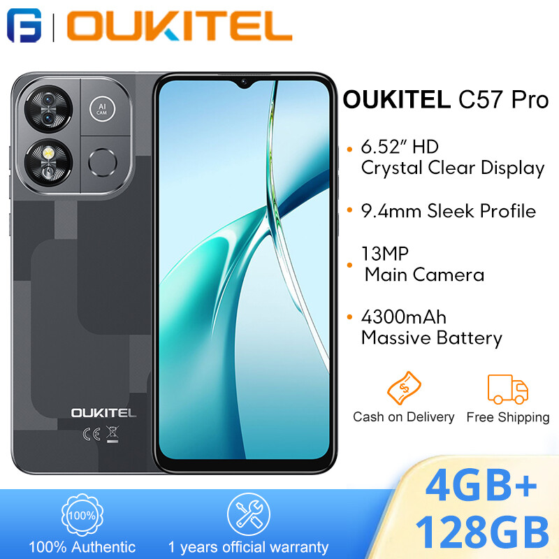OUKITEL C57 Pro Smartphone 6.52-Inch HD Display 4GB RAM 128GB ROM