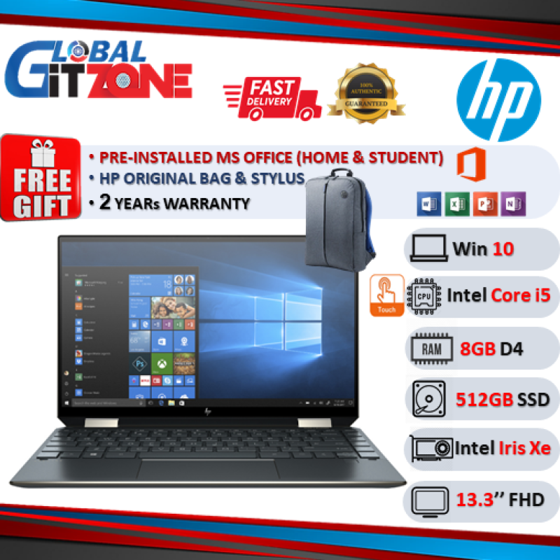 HP Spectre x360 13-aw2099TU 13.3 FHD Touch Laptop Poseidon Blue ( i5-1135G7, 8GB, 512GB SSD, Intel, W10, HS ) Malaysia