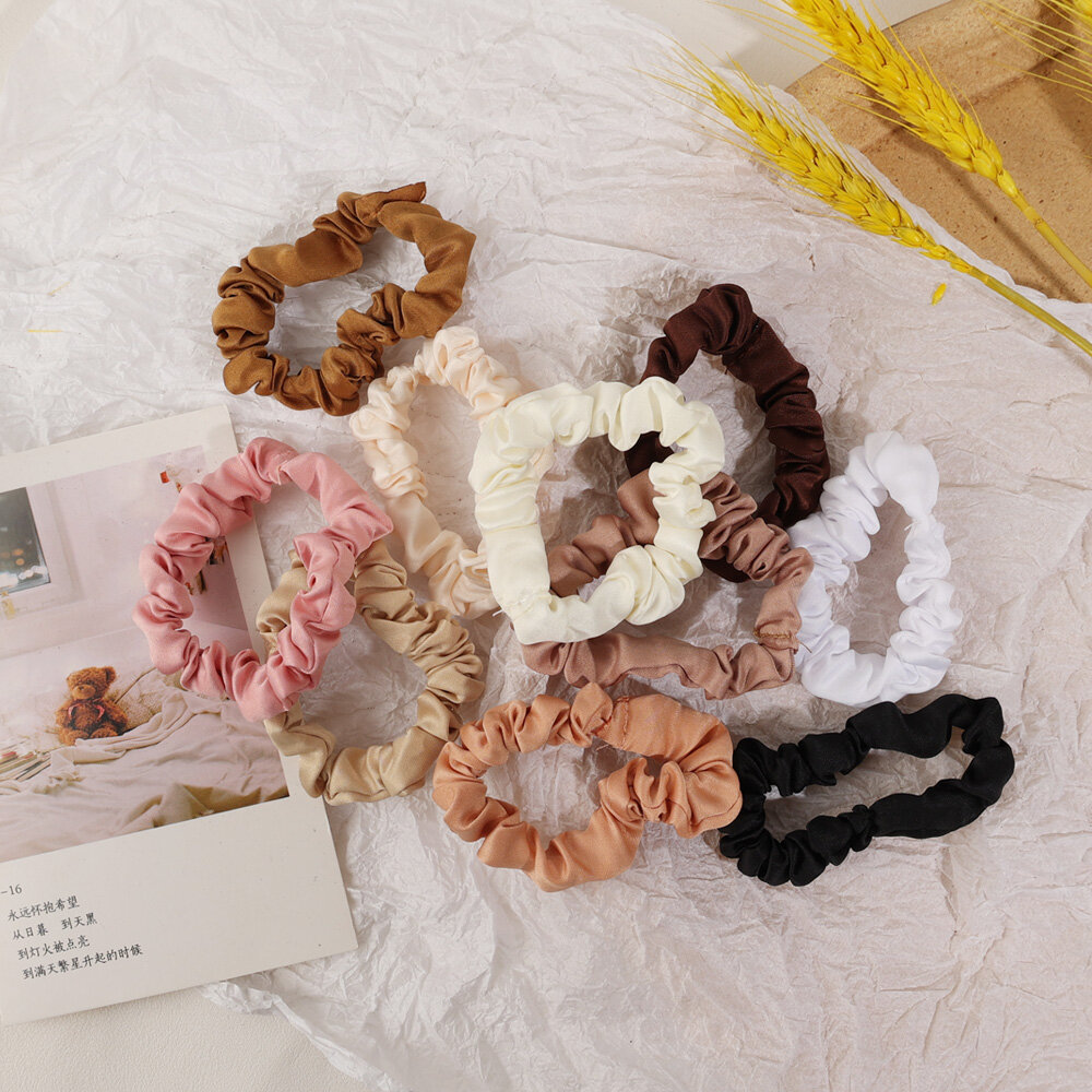 1pcs Silk Satin Hair Ring Wild Rubber Band High Elastic Ponytail Large Intestine Hair Rope Hair Accessories women（random Color）