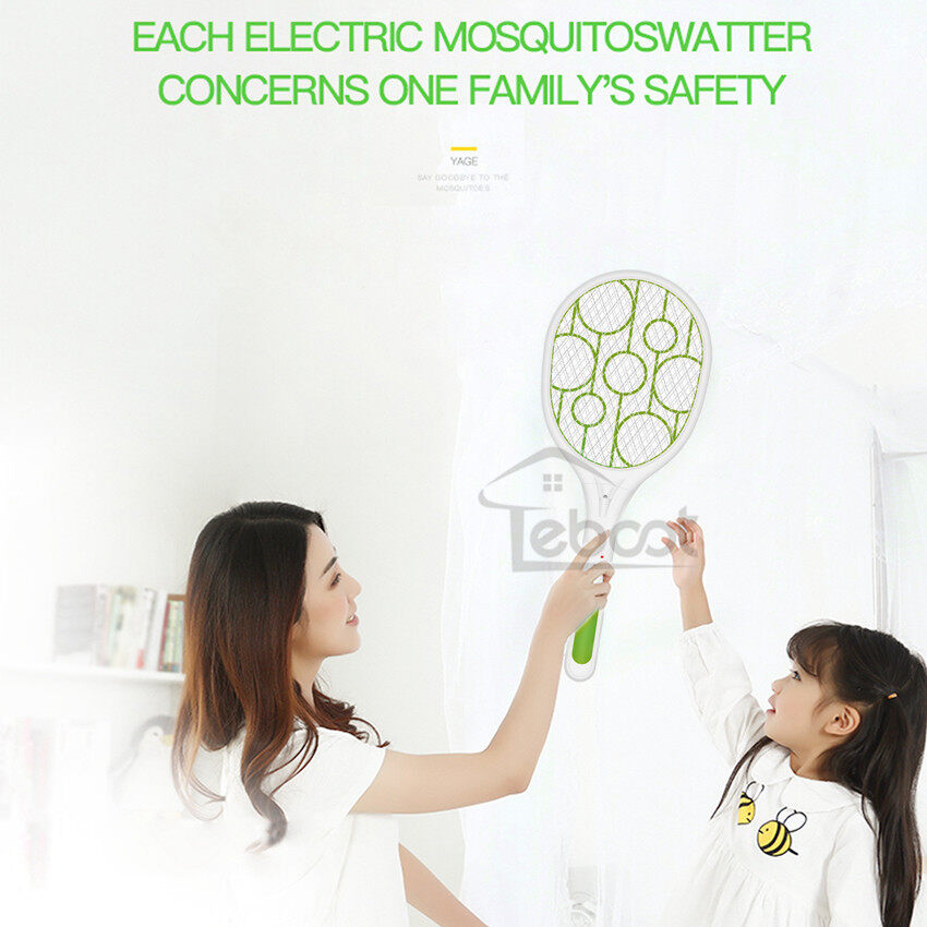 【ON SALE】TeBoot ไม้ตียุงไฟฟ้า Handheld Bugs Zapper Mosquito Racket Anti