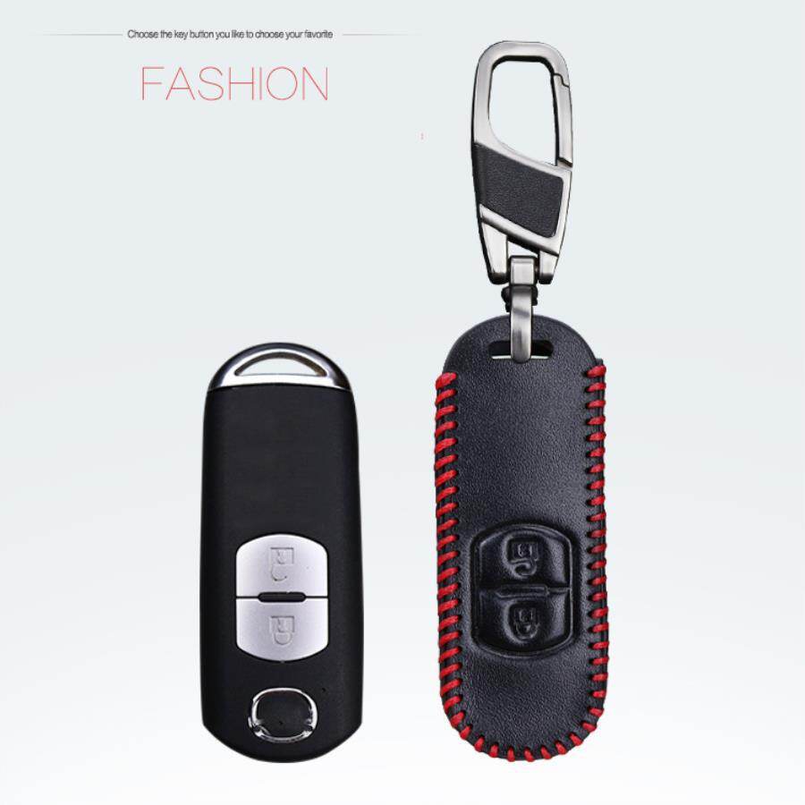 2019 New Leather Car Key Fob Case Cover For Mazda 2 3 5 6 Cx5 Cx-5 Cx7 Cx-7 Rx8 Mx5 Cx-3 Remote 2 Button Key Chain Case