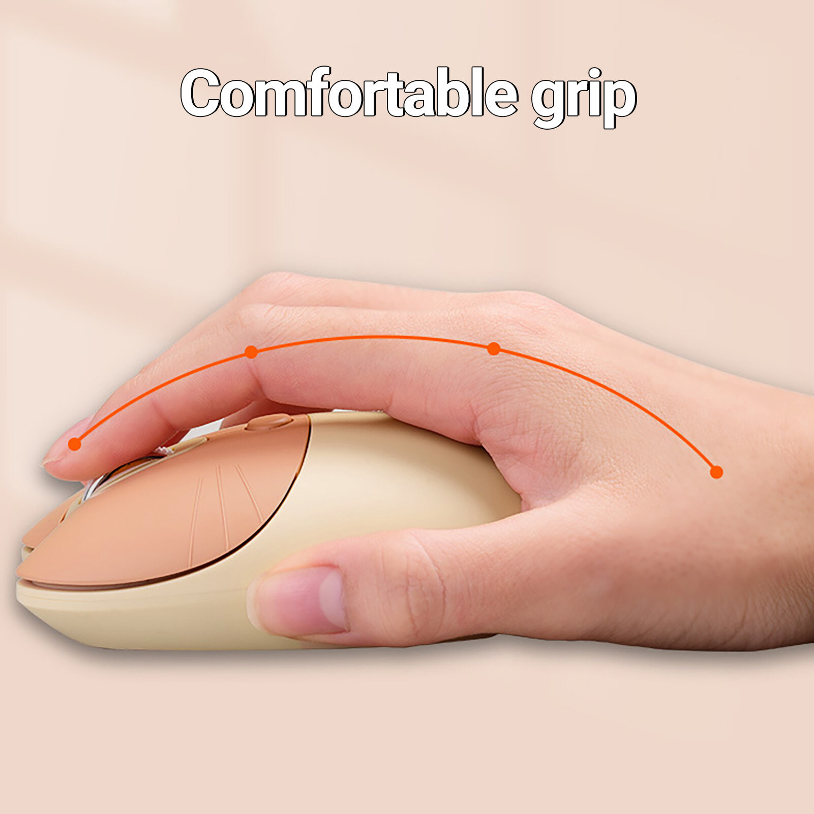 M3 Wireless Mouse Mute Ergonomic Anti-slip Quick Response 5 Buttons 2.4G Bluetooth-compatible Computer Office Mouse for Girls Wireless Mouse Ergonomic