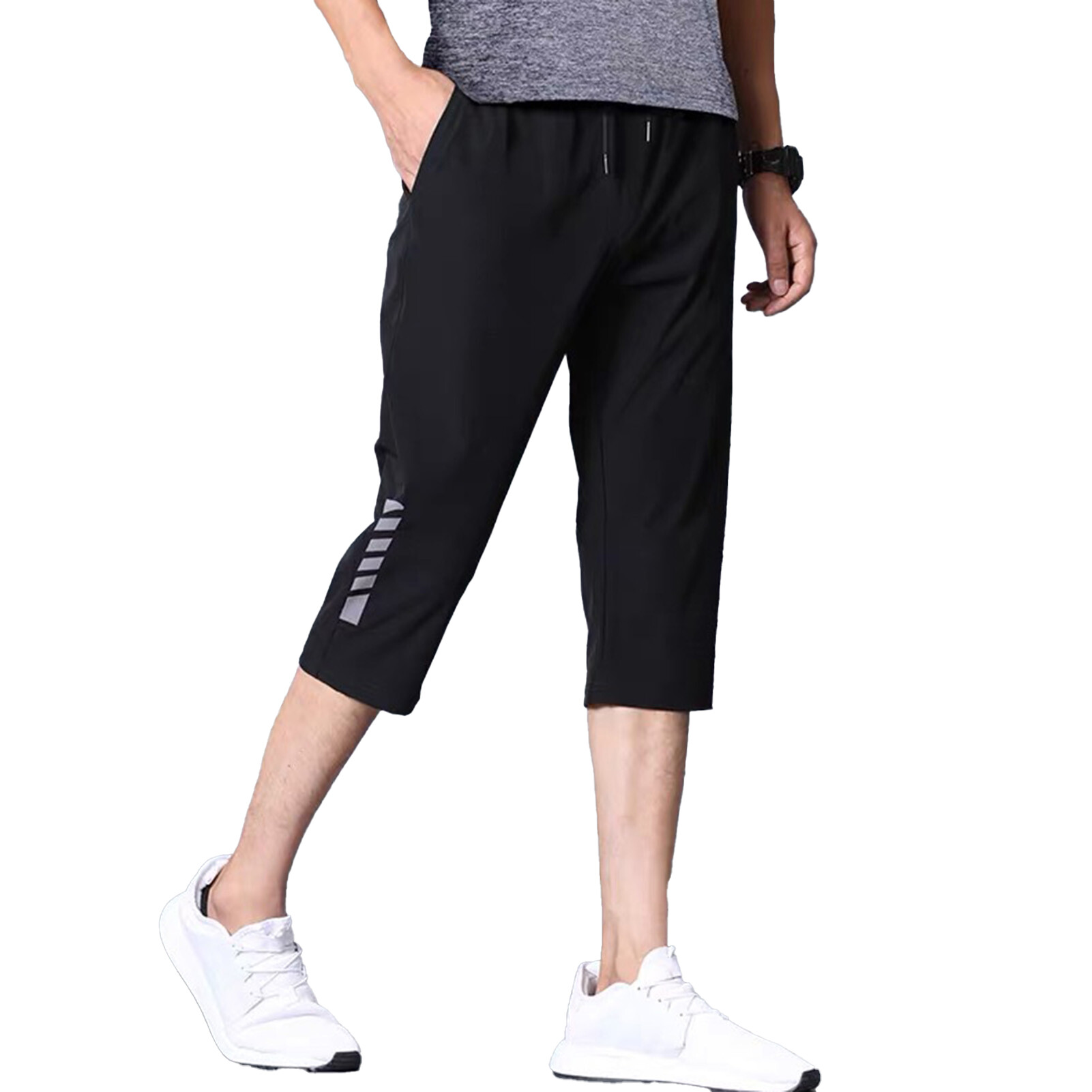 Quần Lửng Meek Fantisia 3/4, Quần Cắt Gấu Có Túi Dây Rút Co Giãn Màu Trơn Cho Nam Dành Cho Thể Thao