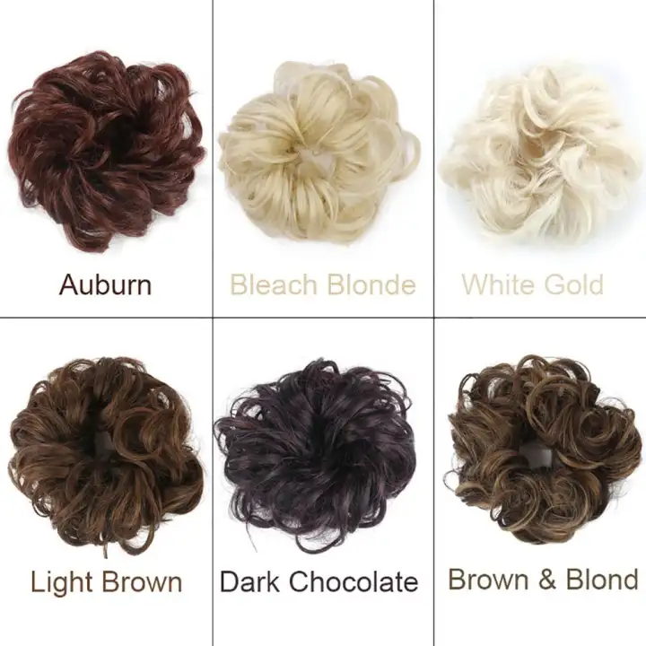 Zhixin Synthetic Fiber Curly Chignon Fake Hair Extension Bun Wig