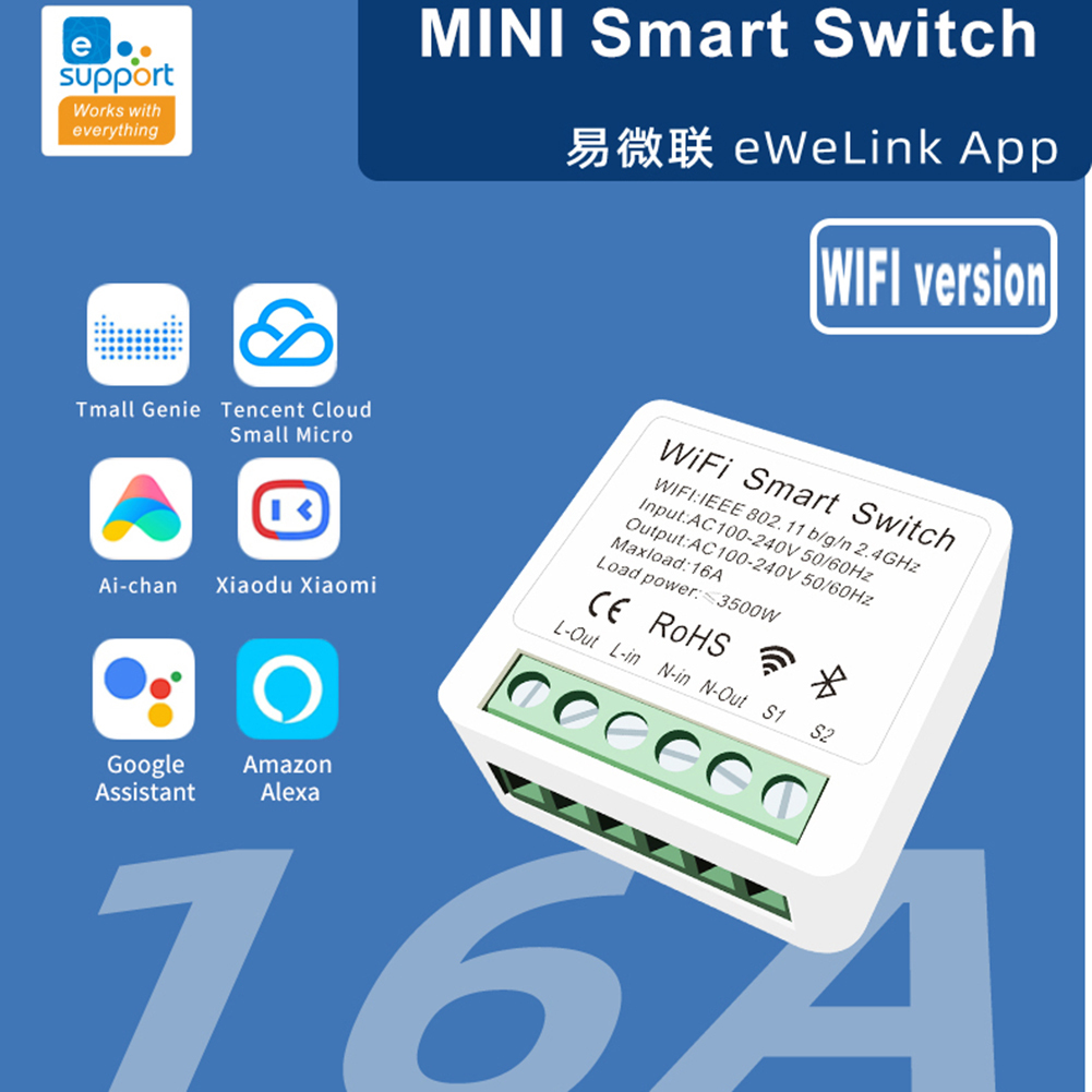 EWeLink Wifi 16A MINI Smart Switch รองรับ2-Way Control Timer Wireless ...
