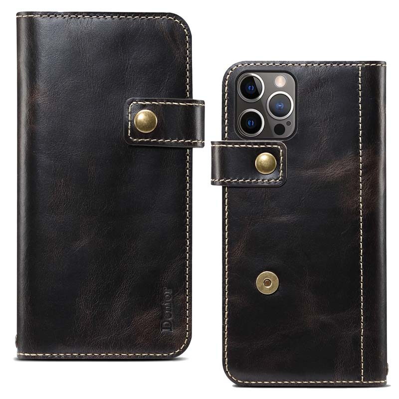 Bao Da Thật Cho iPhone 13 Pro Max IPhone13 Ốp Ví Mini Có Dây Đeo Tay