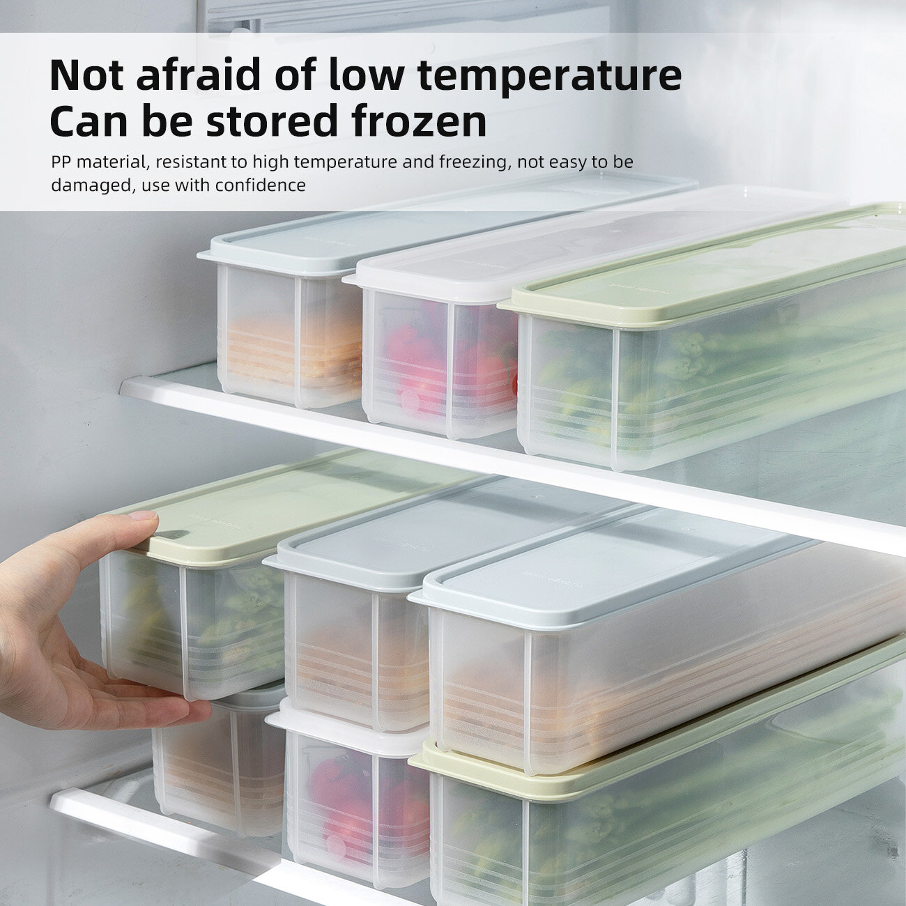 [CNMF Refrigerator Kitchen Food Grade Sealed Multigrain Noodle Fresh-keeping Box with Cover,Cnmf set of 1 Vietnamese plastic food container,]