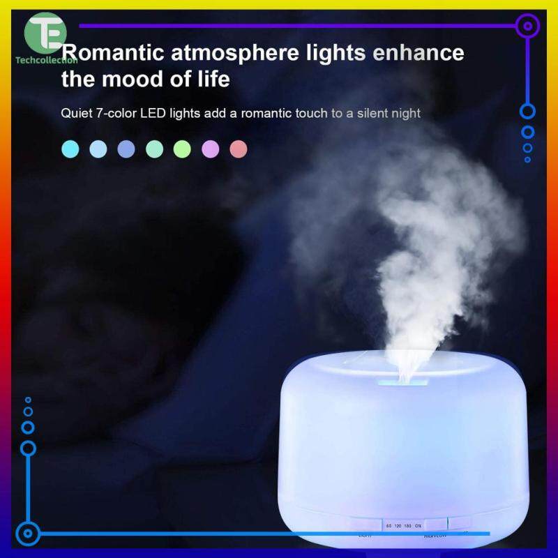 【Techcollection】500ml Ultrasonic Humidifier Colorful Light Aroma Diffuser Colorful Lamp with Remote Control Singapore