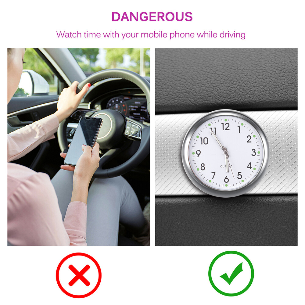 Aitemay Car Clock Luminous Interior Portable Car Digital New Clock