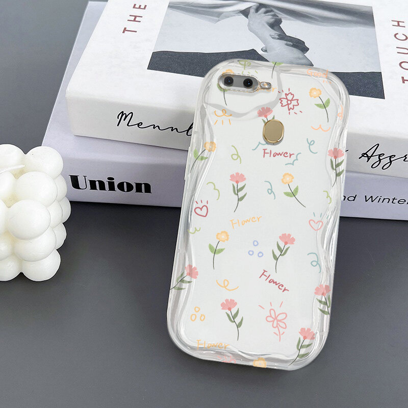 YBD Fashion Flowers Cute Case For OPPO A12 A11K A1K Wavy Casing