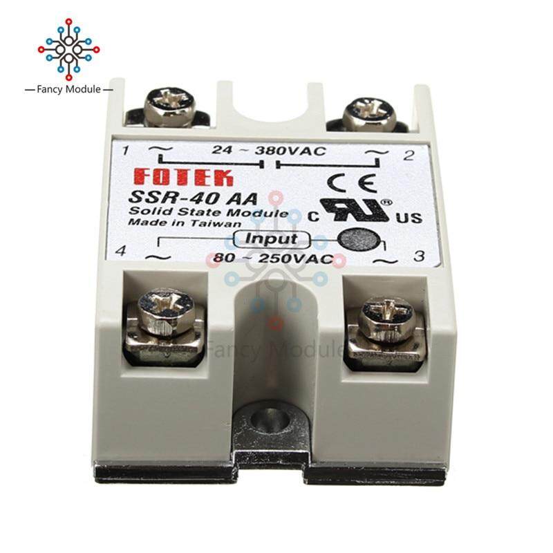 SSR-40AA-H 40A Solid State Relay โมดูล 80-280V AC/90-480 V อลูมิเนียม ...