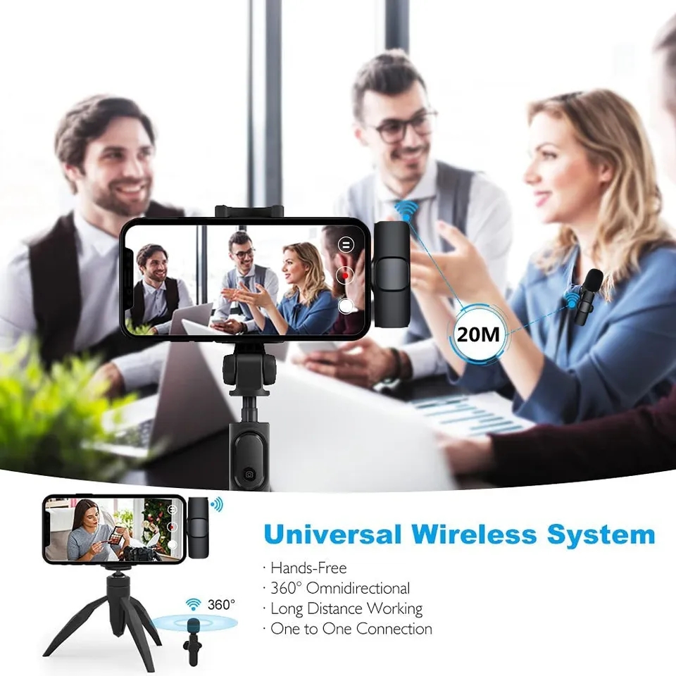 Không Dây Micro dây chuyền Hủy Bỏ Tiếng Ồn Âm Thanh ghi video Phát Sóng Trực Tiếp Mini mic cho iPhone iPad Air Pro Android Loại C Điện Thoại Di Động Cho Huawei Xiaomi Realme