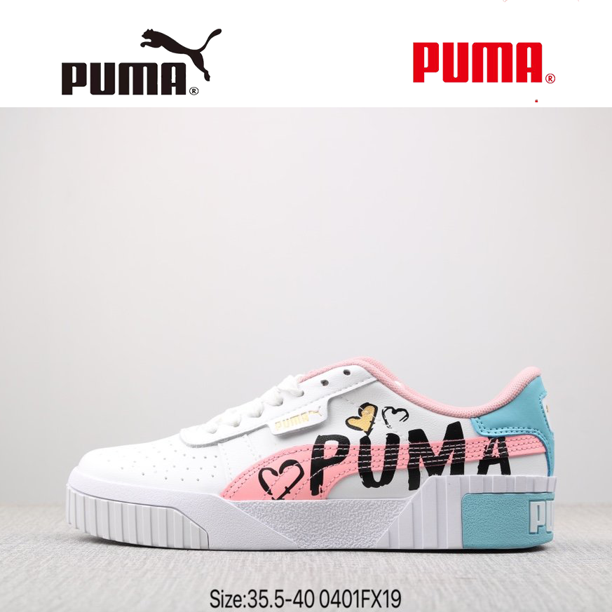 SunzzㆍPuma Cali pure white rose gold Valentine's Day graffiti women's sneakers white shoes SunzzㆍPuma Cali pure white rose gold Valentine's Day graffiti women's sneakers white shoes