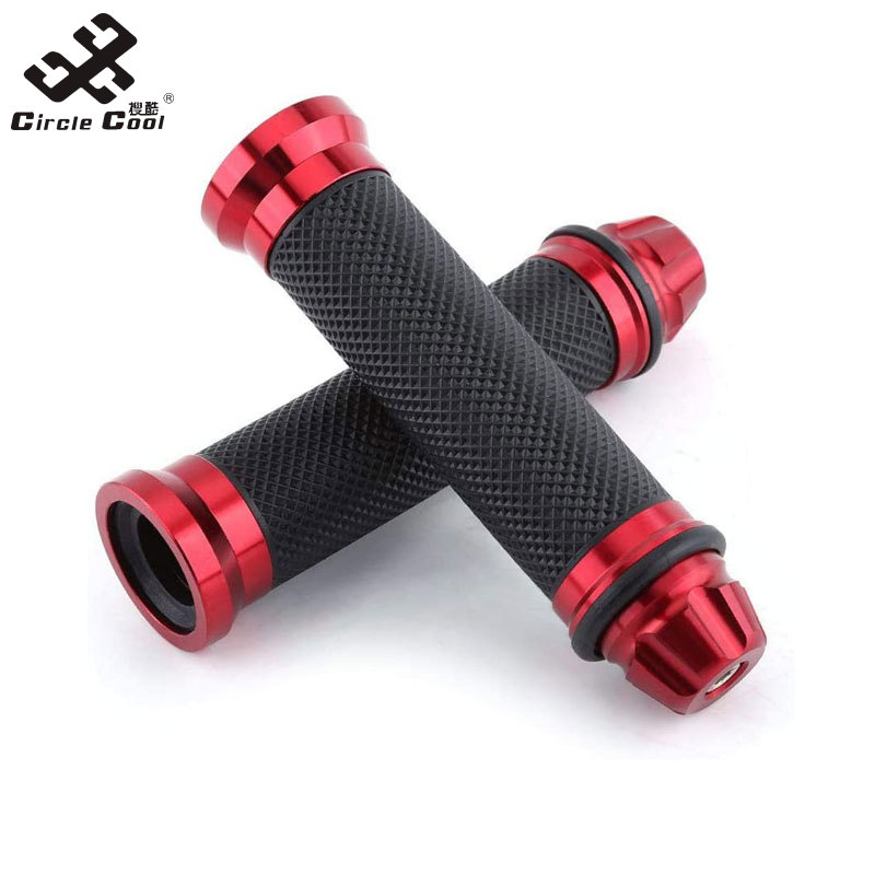 Circle Cool 1 Pair Motorcycle Handlebar Grips Cover Aluminum Alloy Rubber Soft Handle Grips Modification Accessories