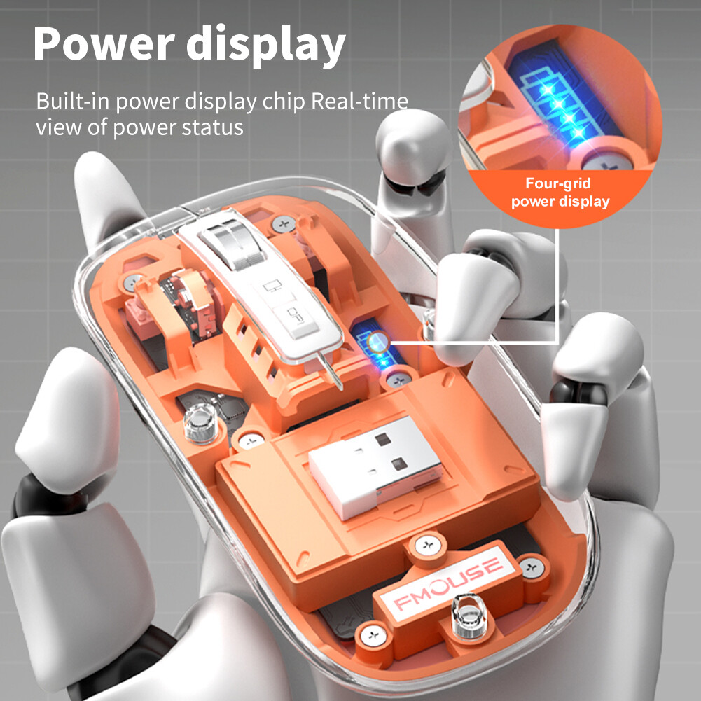 Trong Suốt Có Dây Chuột Bluetooth Không Dây Câm DPI Ánh Sáng Đầy Màu Sắc Trò Chơi Cạnh Tranh Điện Tử Chuột Văn Phòng Ba-Chế Độ Chuột