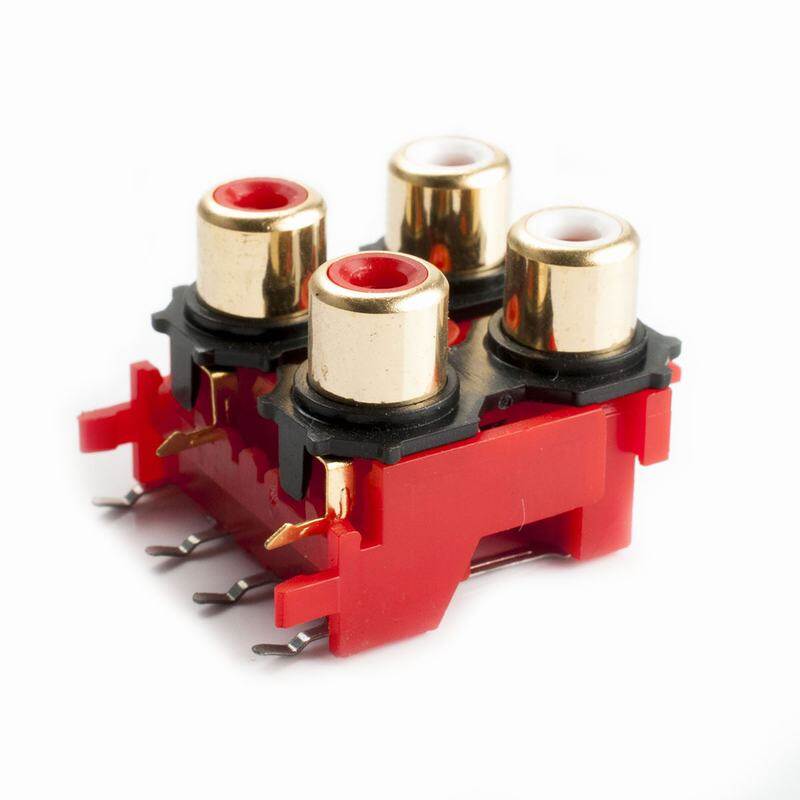 2 Cái, Giắc Cắm Âm Thanh Nổi AV Màu Vàng 4 RCA Cái Đầu Nối