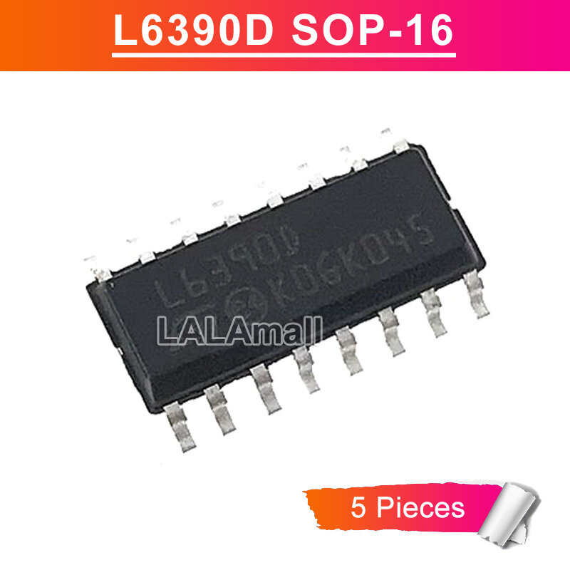 5pcs l6390d sop-16 l6390dtr l63900 sop16 sop smd high-voltage high and low side driver chip ic new original