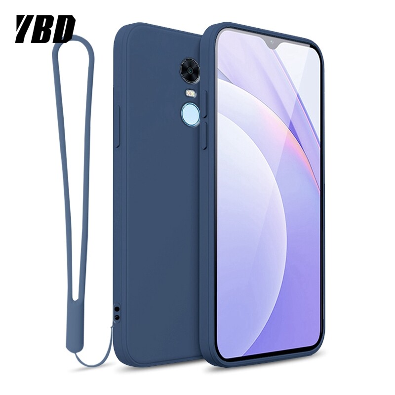 YBD case For Xiaomi Redmi 5 Plus Accurate camera hole protection Casing ,Thin Soft Liquid Silicone Cover Candy Color Cases with free phone Lanyard