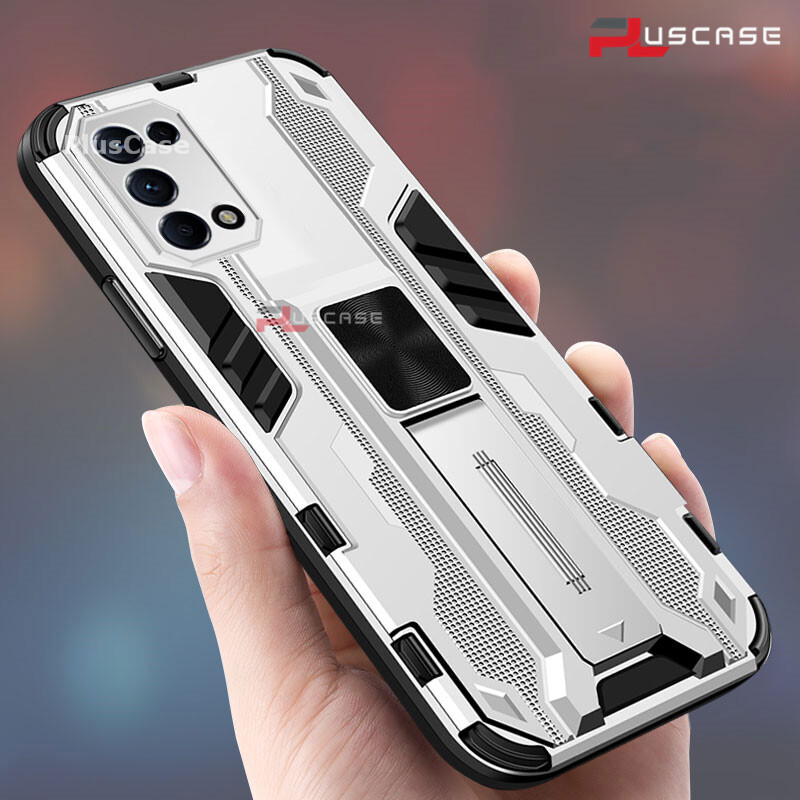 PlusCase cho OPPO Reno5 5G 4G Ốp lưng chống sốc Kickstand Armor Bảo vệ ống kính máy ảnh Nắp lưng cứng