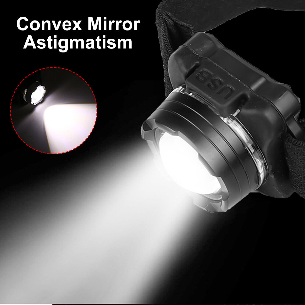 【Hot Sales】VIRWIR LED Small Mini Headlight Red and White Light Work Light 3 Lighting Modes Rechargeable Outdoor Lighting Strong Light Small Headlight 100000LM