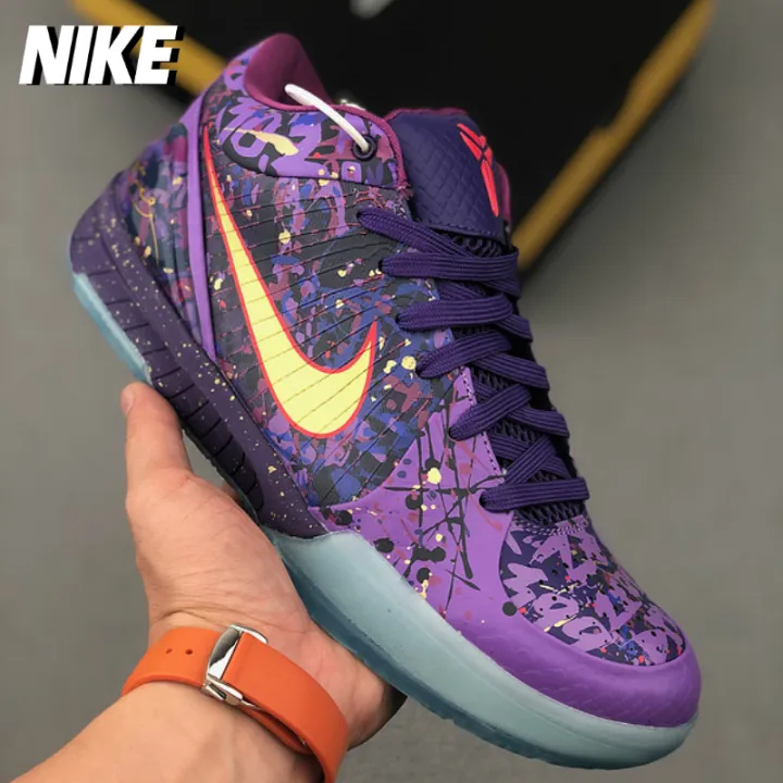 gold and purple sneakers