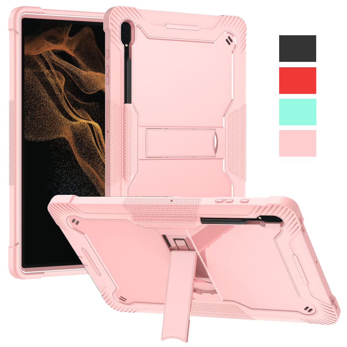 For samsung tab s9 ultra 14.6 inch 2023 case, shockproof rugged hybrid case built-in stand for galaxy tab s8 ultra, tab s9 fe plus/s8 plus/s7 fe/s7 plus/tab a9 plus/tab s9/s8/s7/s6 lite/tab a8/a7 lite/tab a7/tab a 8.0