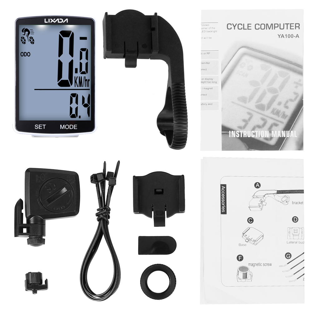 Topp Cycling Wireles-s Bike Computer Multi Functional LCD Screen Bicycle Computer Mountain Bike Speedometer Odometer IPX6 Waterproof Cycling Measurable Temperature Stopwatch Cycling Accessories