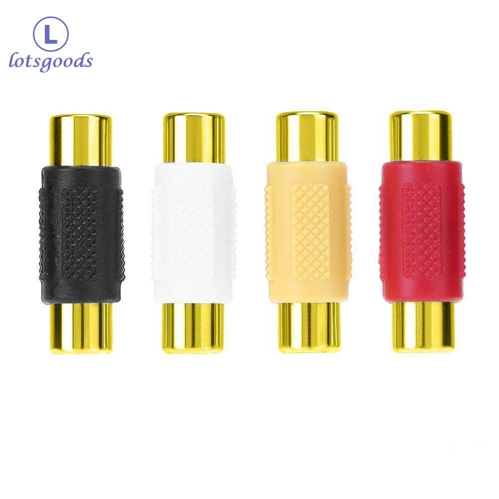 4pcs Gold-plated RCA Female to RCA Female Connector AV Plug Jack Adapter