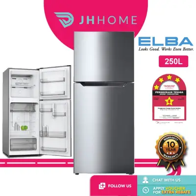 Elba Refrigerator 250L Ultimo ER-G2521(SV) 2-Door Fridge | Peti Sejuk | Peti Ais