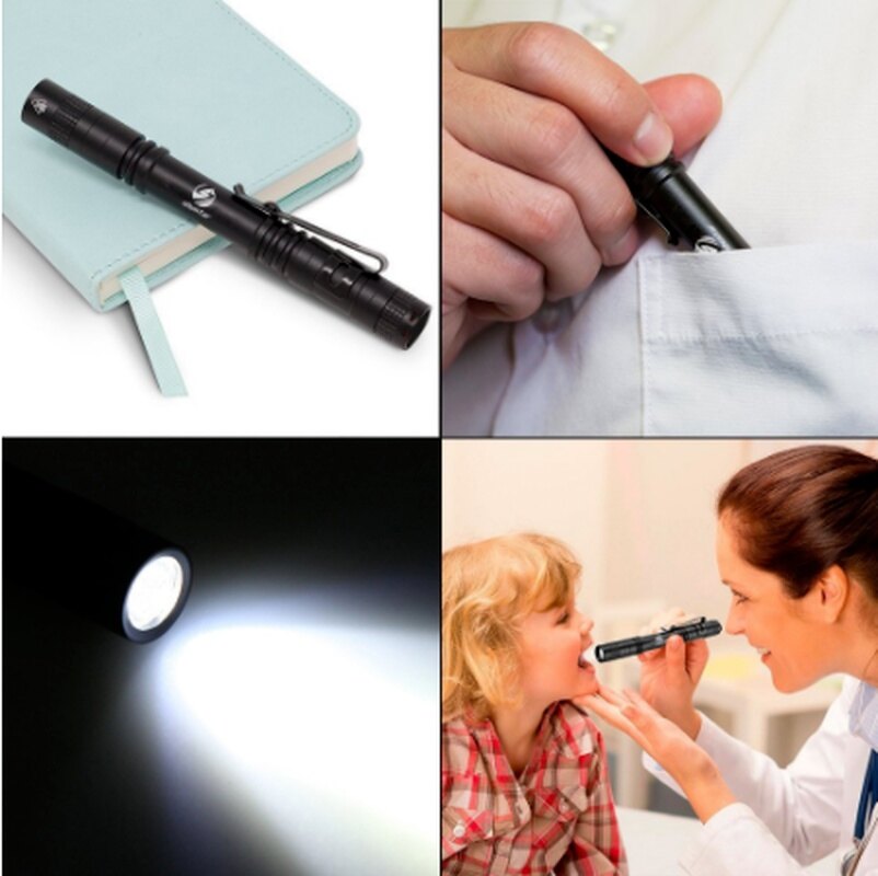 【Chasers Cửa Hàng Ngoài Trời】 Đèn Bút Đèn Pin LED Mini, Đèn Đi Bộ Ban Đêm 1 Chế Độ Công Tắc, Thích Hợp Cho Đèn Pin Bảo Dưỡng Xe Hơi Đèn Nha Sĩ