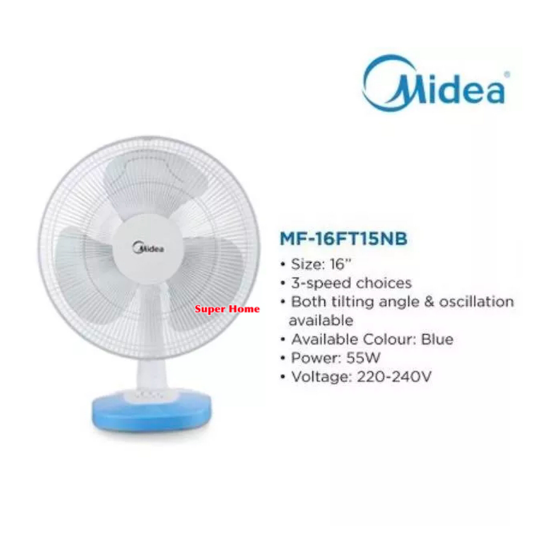 Midea Table Fan 16 inches Table Fan MF16FT17NB / MF16FT15NB Lazada